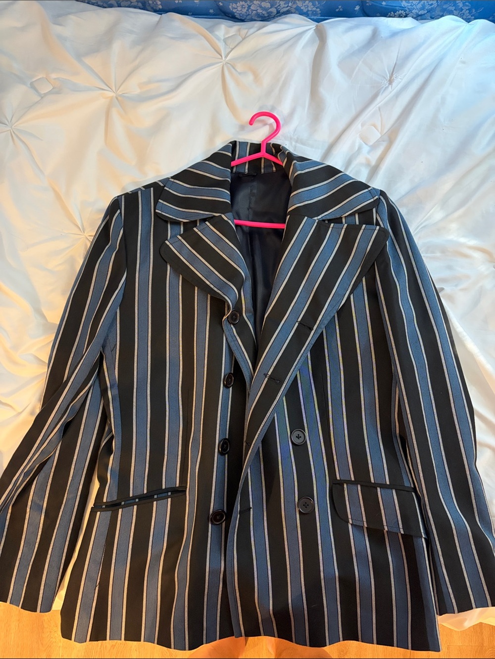 Men's Black & Blue Striped Blazer